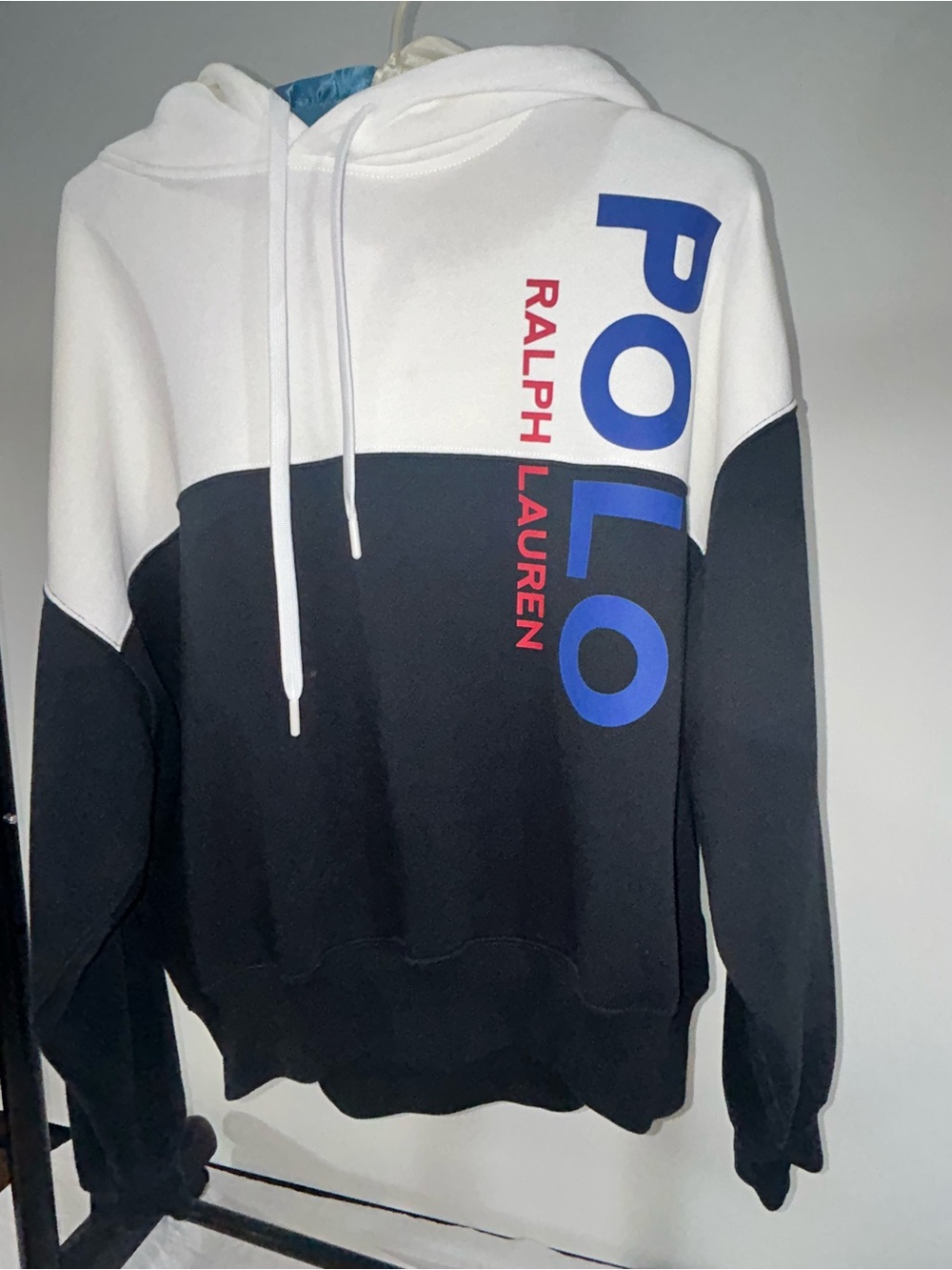 Men’s Polo by Ralph Lauren Colorblock 1967 Shield Logo Fleece Hoodie Size Large